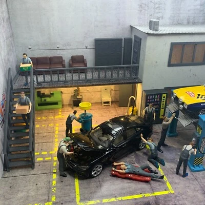 Set Di Meccanici Master: Figure Diorama Garage In Scala 1/43 - Immagine 1 di 4