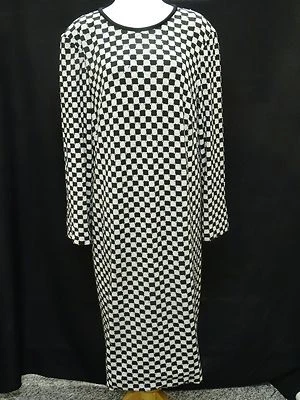 CHIC VINTAGE BOB MACKIE BOUTIQUE JEWELED CHECKERED PATTERN COCKTAIL DRESS  sz 14 - Image 1 of 4