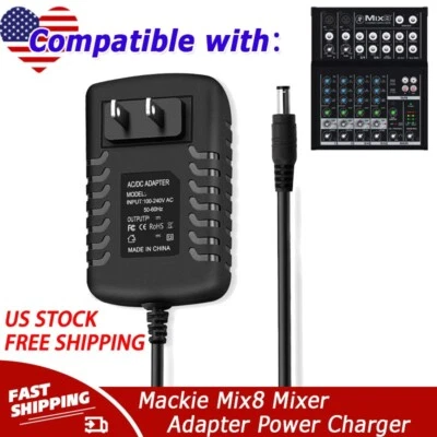 18V 1A AC-DC Adapter Charger For Mackie Mix8 Compact 8-channel Mixer Power Mains - Image 1 of 4