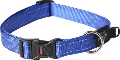 Collar clásico para perro - azul. Anillo ajustable, reflectante, hebilla a presión, D. 3 tallas. Foto 1 de 4