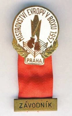 1957 European BOXING Championships COMPETITOR Participant PIN Badge RARE - Image 1 of 2