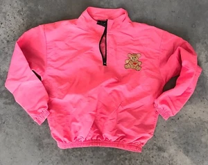 Mamacoca Pink Girls Kids Teddy Bear Wind Breaker Windbreaker Size Large - Picture 1 of 8