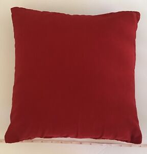 Red Velvet Throw Pillow Solid 13.5 x 13.5” Square perfect condition