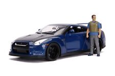Jada Toys Fast & Furious Nissan GT-R (R35) 1:18 Voiture en Moulé Sous Pression avec Brian O'Conner - Bleu (31142)