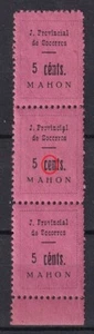 SCW Local Label MAHON J Prov de Socorros Ed 25 x 3 2nd "Cents" without accent - Bild 1 von 2