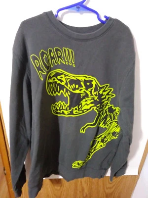 SUDADERA JOE BOXER L(10/12) GRIS CON DINOSAURIO ESQUELETO "RUGIDO" #47C Foto 1 de 3
