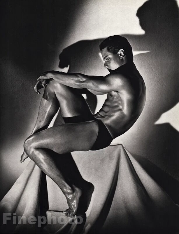 Grabado fotográfico grande físico Greg Louganis buzo masculino vintage Herb Ritts 1985 Foto 1 de 1