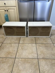 PAIR ACOUSTIC RESEARCH AR-2a Suspension System STEREO SPEAKERS White Rare - Picture 1 of 18