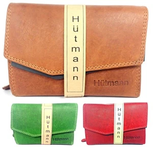 Cartera de mujer HÜTMANN de cuero verde marrón monedero - Imagen 1 de 11