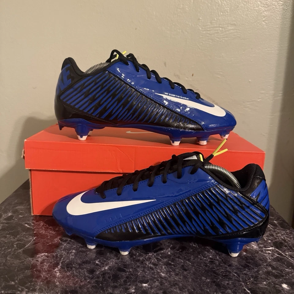 Nike Vapor Carbon Elite Strike 4 Low D Football Cleats Size 9.5 Blue/Black - Image 1 of 4