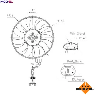 FAN ENGINE COOLING 47969 FOR DDAA/CUAA/DFEA/DFCA/DFHA/DFGA/DFGC/CRGB/DBGC 2.0L - Image 1 of 4