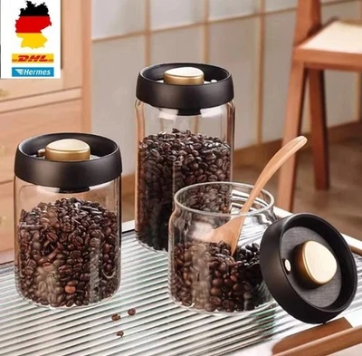Kaffeedose Luftdicht Glasbehälter für Lebensmittel 500ml 900ml 1200ml 1800ml - Bild 1 von 4