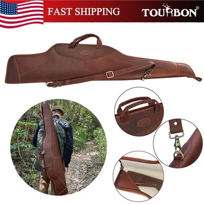 TOURBON Vintage Cuero Gama de Caza 50" Estuche para Rifle Mira para Pistola Bolsa de Almacenamiento Regalo Foto 1 de 4