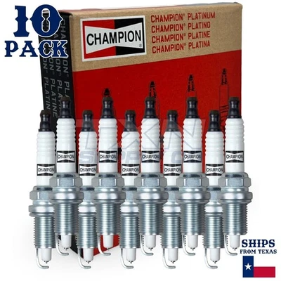 Pacote com 10 velas de ignição Champion Platinum para 1992-2006 Dodge Viper 8.0L 8.3L V10 - Imagem 1 de 3