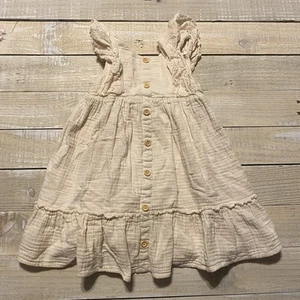Rachel Ashwell Girls Size 5T Ivory Muslim Lace Flutter Sleeve A Line Dress - Picture 1 of 5
