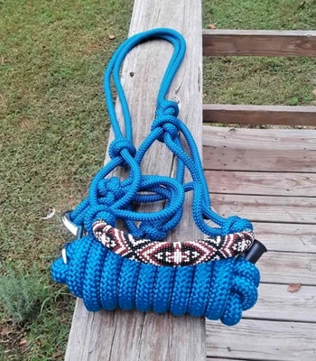 Soporte de cuerda con cuentas con plomo de 8 pies, azul turquesa ver descripción Foto 1 de 4