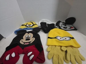 5 Boys Hats, Some With Gloves Or Mittens - Picture 1 of 3