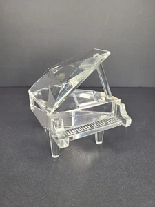 Clear Glass Crystal Figurine Grand Piano Small, *No Stool* ***READ*** - Picture 1 of 20