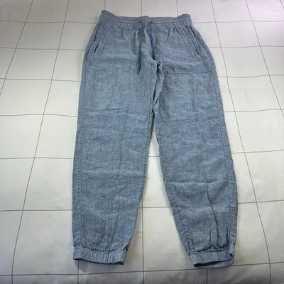 Athleta Pants Womens 6 Blue Retreat Linen Jogger Resort Travel Sporty Breathable - image 1 of 4