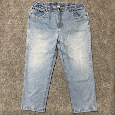 复古 Haband 休闲 Joe 牛仔裤 男士 42M 休闲版型松紧腰部浅蓝色 — 第 1/4 张图片