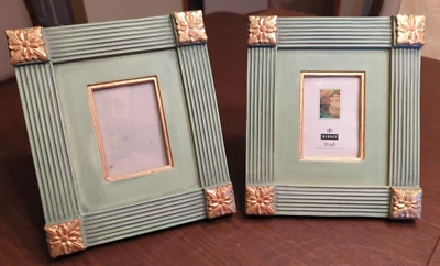 Juego De Colección De 2 Marcos De Fotos Burnes Of Boston Grabados Verde Y Dorado Foto 1 de 4