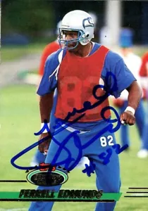 1993 Topps Stadium Club Ferrell Edmunds tarjeta firmada autógrafo Dolphins Seahawks - Imagen 1 de 1