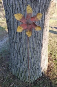 Windrad Gartenstecker Gartendeko Gartenstab Eisen rostig 128 cm - Bild 1 von 1