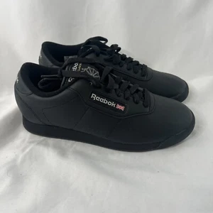 Reebok Women’s Princess Classic Black Lowtop Sneaker Shoe 039501 Sz 7 Wide D - Picture 1 of 11
