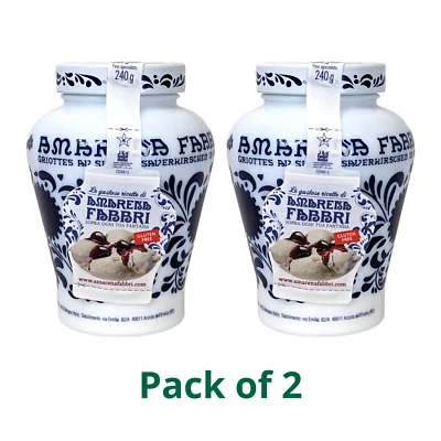 Amarena Fabbri Cherries in Syrup, Frutto e Sciroppo Glass Opaline 2 x 600g Jars - image 1 of 4