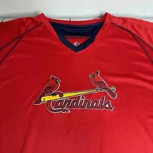 Majestic St Louis Cardinals Embroidered Jersey Short Sleeve Shirt Mens 3XLT Red - Picture 1 of 12