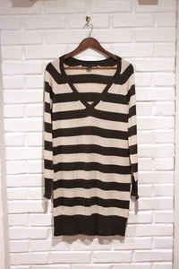 French Connection gestreifter Damen-Langarmpullover mit V-Ausschnitt XL - Bild 1 von 8