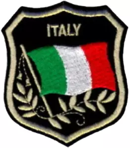 ITALY Flag in shield Embroidered Patches 3.25"x2.75" iron-on - Picture 1 of 1