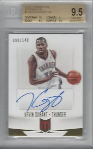 KEVIN DURANT 2012-13 PANINI MOMENTUM AUTOGRAPHS 98/149 #1 BGS 9.5/AU 9 - Picture 1 of 1