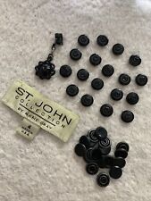 St John Button Black Enamel Studs logo 18 pc + 1  Black Enamel Logo zipper pull