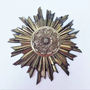 Großer Vintage Mid Century Hollywood Regency Sunburst Messing Hardware Schrank Knauf - Bild 1 von 3