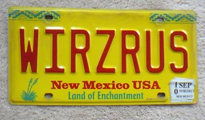 WIRZRUS New Mexico License Plate Booster vintage souvenir - Barb Wire Collector - Picture 1 of 2