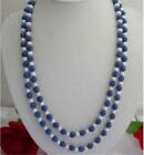 Natural 8mm Egyptian Blue Lapis Lazuli &amp; Real White Pearl Necklace 18-100 icnh