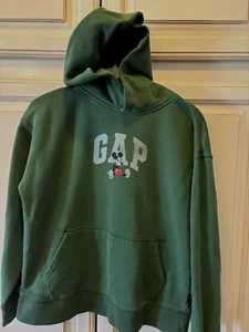 Gap Disney Mickey Mouse  Hoodie Long Sleeve Pullover Size XL (12) Kids Green - Picture 1 of 8