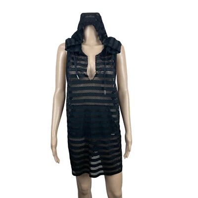 Vestido túnica con capucha de ganchillo mediano para mujer Calvin Klein traje de baño Foto 1 de 4