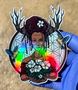 Mutter Natur holografischer Aufkleber wasserdicht Vinyl psychedelisch trippy Decal - Bild 1 von 2