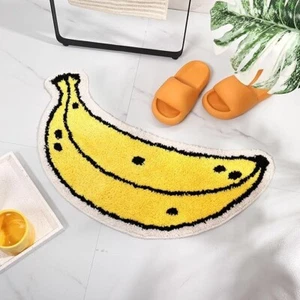 Banana Bath Mat. Cute Plush Shower Rugs Washable Non Slip - Picture 1 of 7