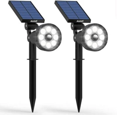 AOOTEK Solar Lights Outdoor,2-in-1 Adjustable Outdoor Solar Landscape Spotlights, IP65