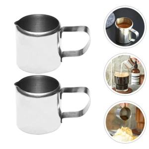2Pcs Steaming Pitcher Stainless Steel Sauce Jugs Espresso Measuring Cup 57ml - Picture 1 of 12