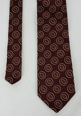 Bugatchi Uomo Men's Tie Burgundy Gold Silk Necktie Foto 1 de 4