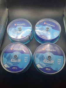 4 x Verbatim Music CD-R 40X 700MB Audio Media Disc 96155 Sealed 25 Ea. 100 Total - Picture 1 of 7