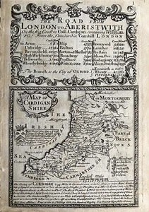 Mapa antiguo de 1720, Cardiganshire, Gales - Owen & Bowen - Imagen 1 de 2