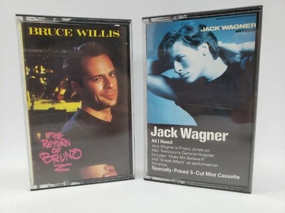 TV Hunk Singers Cassette Tape Lot: Bruce Willis, Jack Wagner Sing! Good Cond.  - Image 1 of 3