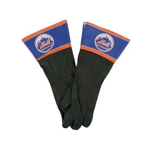 TWO (2) PAIR OF NEW YORK METS LATEX CLEANING GLOVES FROM LITTLE EARTH Cover