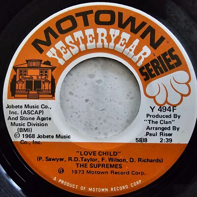 The Supremes ‎(e) Love Child / Some Things You Never Get Used To - Reissue 7" - Image 1 of 4