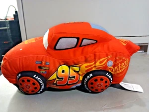 Disney Flip A Zoo Cars Lightning McQueen Dinoco Ramirez Plush Red Yellow Pillow - Picture 1 of 4